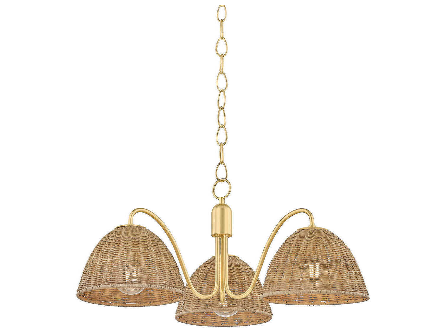 Mitzi Katniss 3-Light Aged Brass Dome Chandelier