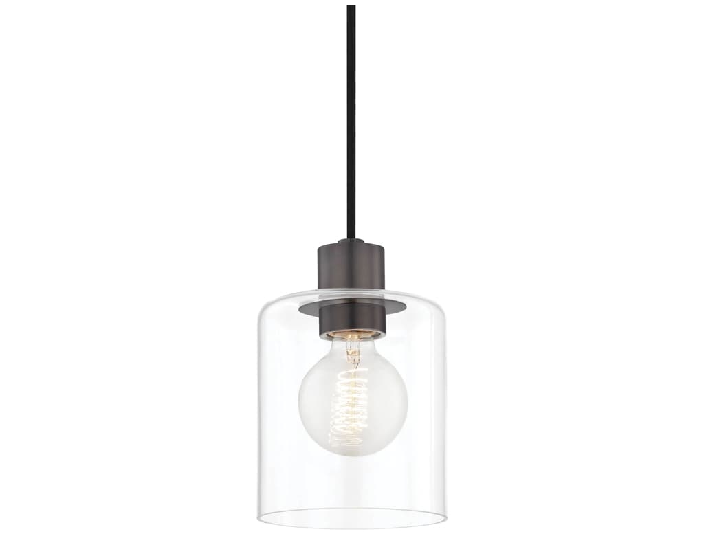 Mitzi Neko 1-Light Old Bronze Glass Cylinder Mini Pendant