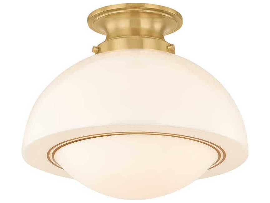 Mitzi Celine 1-Light Aged Brass Bowl Semi Flush Mount