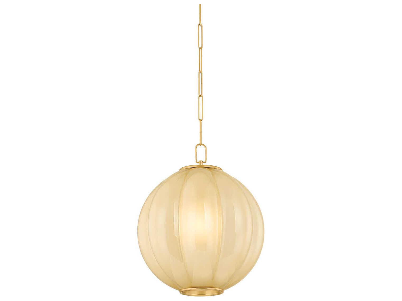 Mitzi Bernadine 1-Light Aged Brass Globe Pendant
