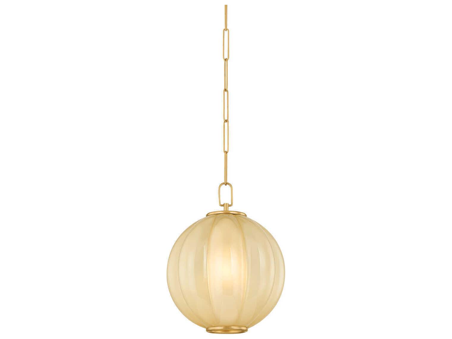 Mitzi Bernadine 1-Light Aged Brass Globe Mini Pendant