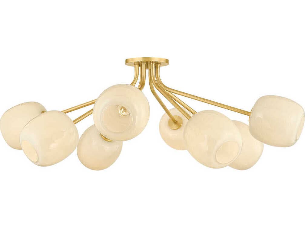 Mitzi Lisette 8-Light Aged Brass Semi Flush Mount
