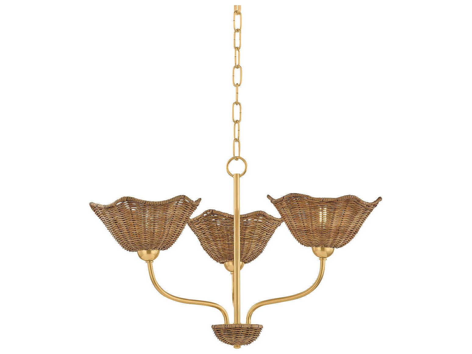 Mitzi Kehlani 3-Light Aged Brass Chandelier