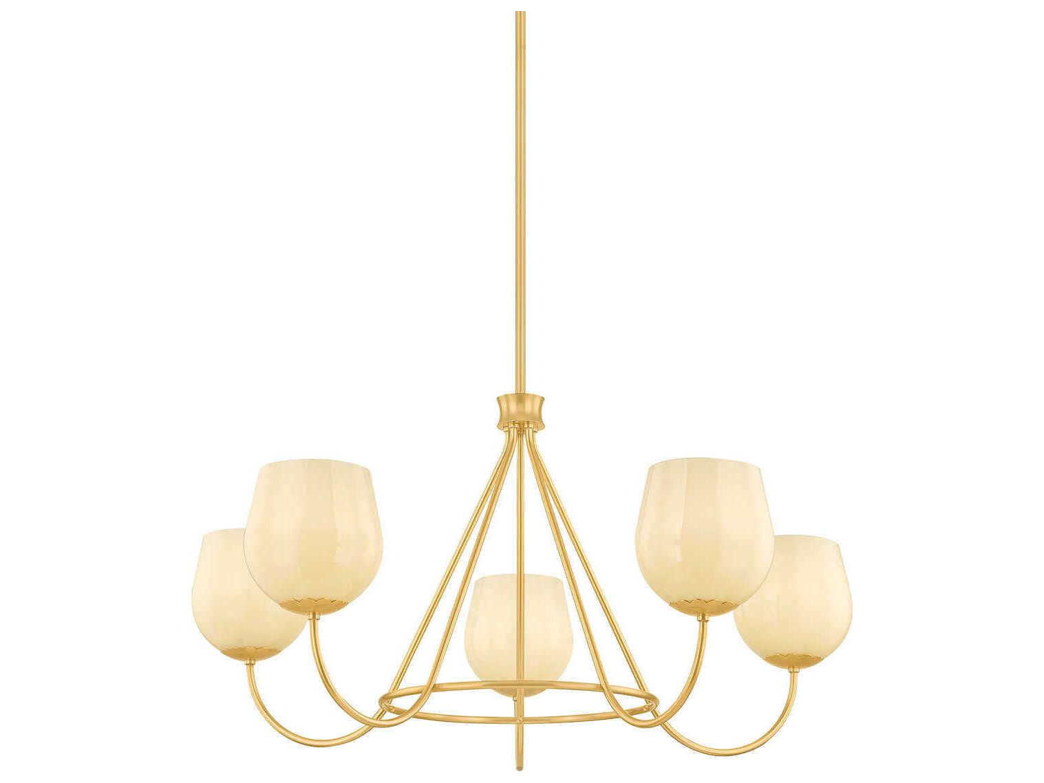 Mitzi Genevieve 1-Light Aged Brass Chandelier