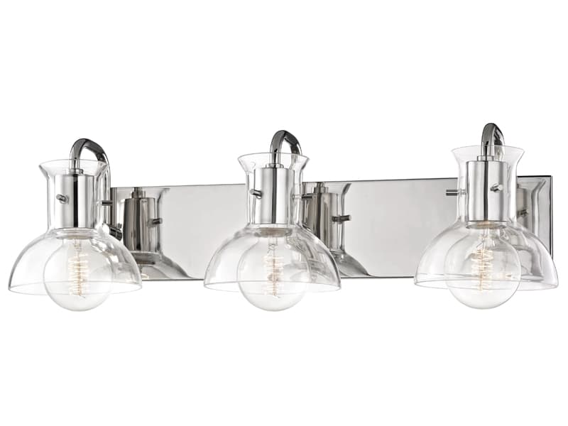 Mitzi Riley 3-Light Polished Nickel Glass Vanity Light