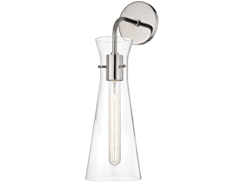 Mitzi Anya 1-Light Polished Nickel Glass Wall Sconce