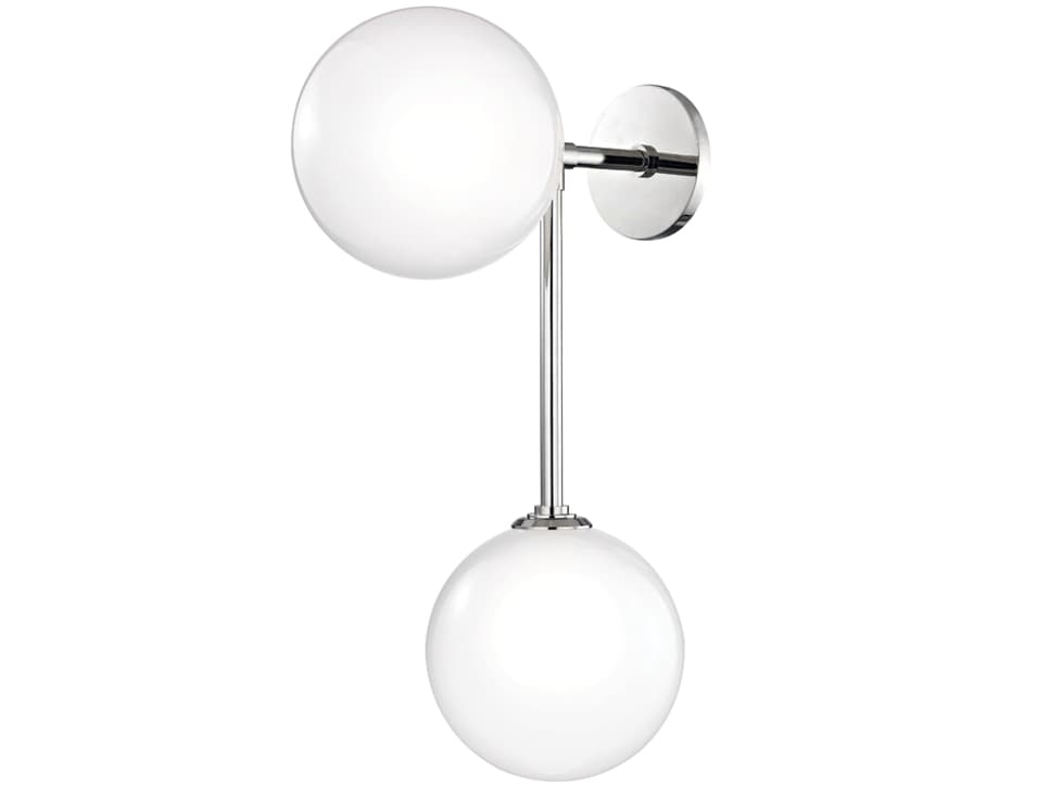 Mitzi Ashleigh 2-Light Polished Nickel Glass LED Wall Sconce