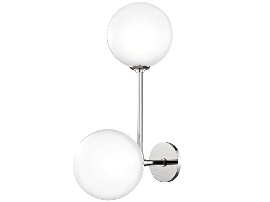 Mitzi Ashleigh 2-Light Polished Nickel Glass LED Wall Sconce