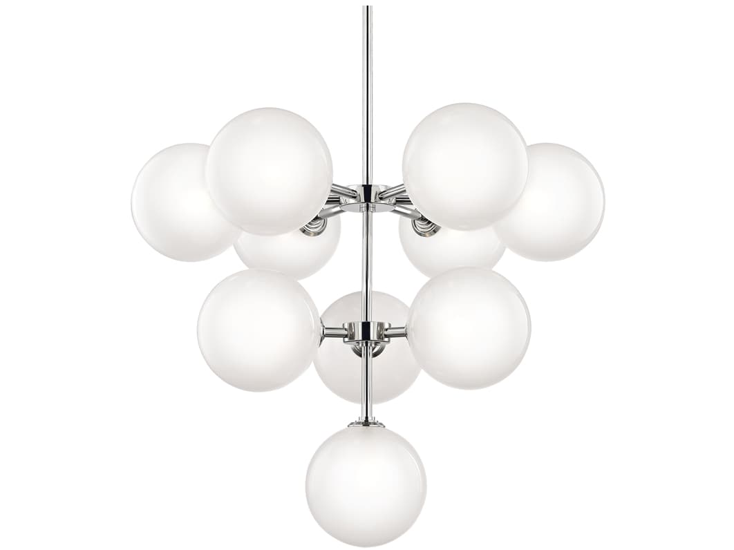 Mitzi Ashleigh 10-Light Polished Nickel Glass LED Globe Pendant