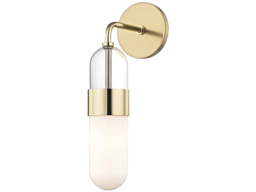 Mitzi Emilia 1-Light Polished Brass Glass LED Wall Sconce