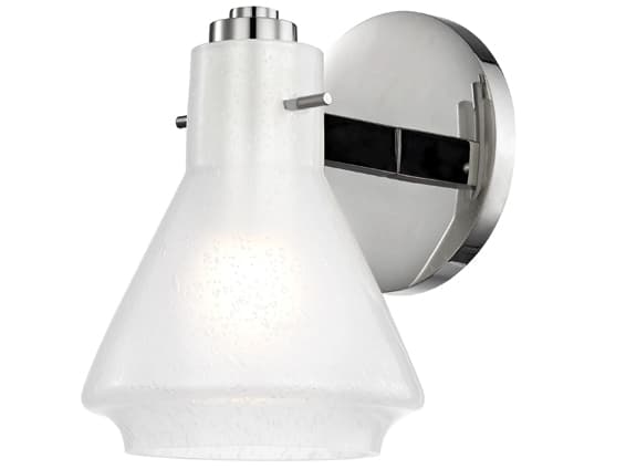 Mitzi Rosie 1-Light Polished Nickel Glass Wall Sconce