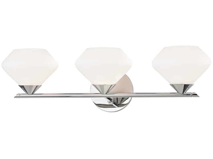 Mitzi Valerie 3-Light Polished Nickel Glass Vanity Light
