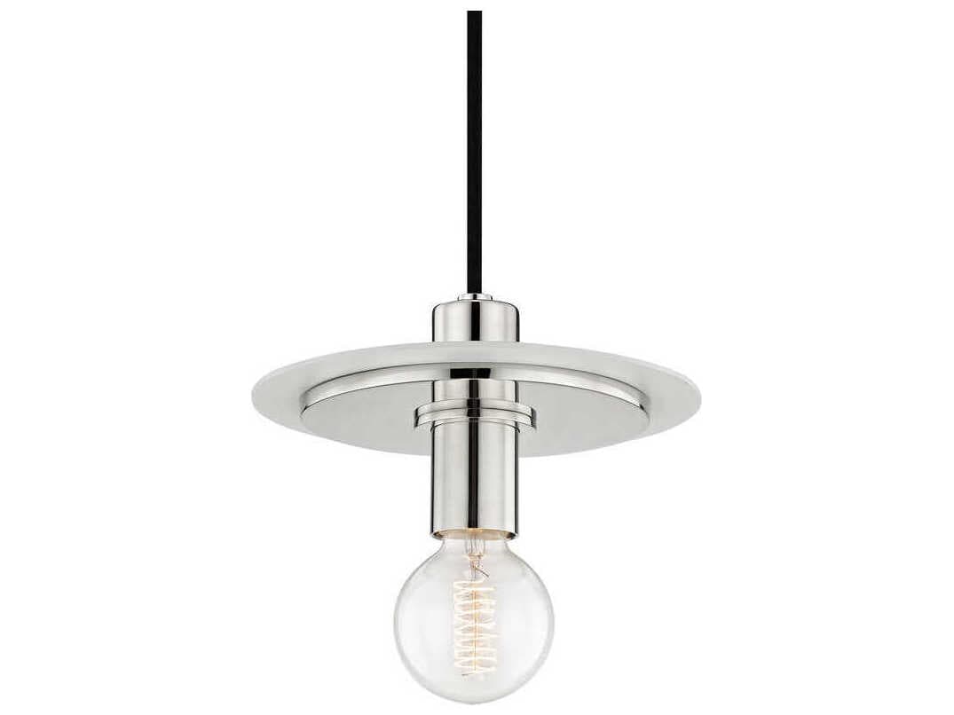 Mitzi Milo 1-Light Polished Nickel White Mini Pendant