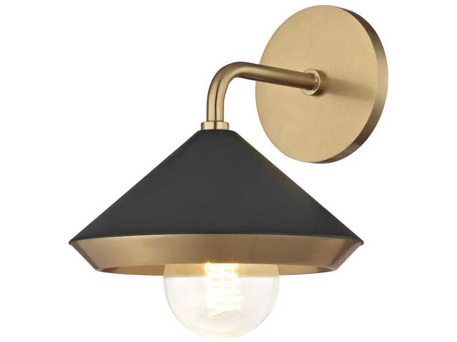 Mitzi Marnie 1-Light Aged Brass Black Wall Sconce