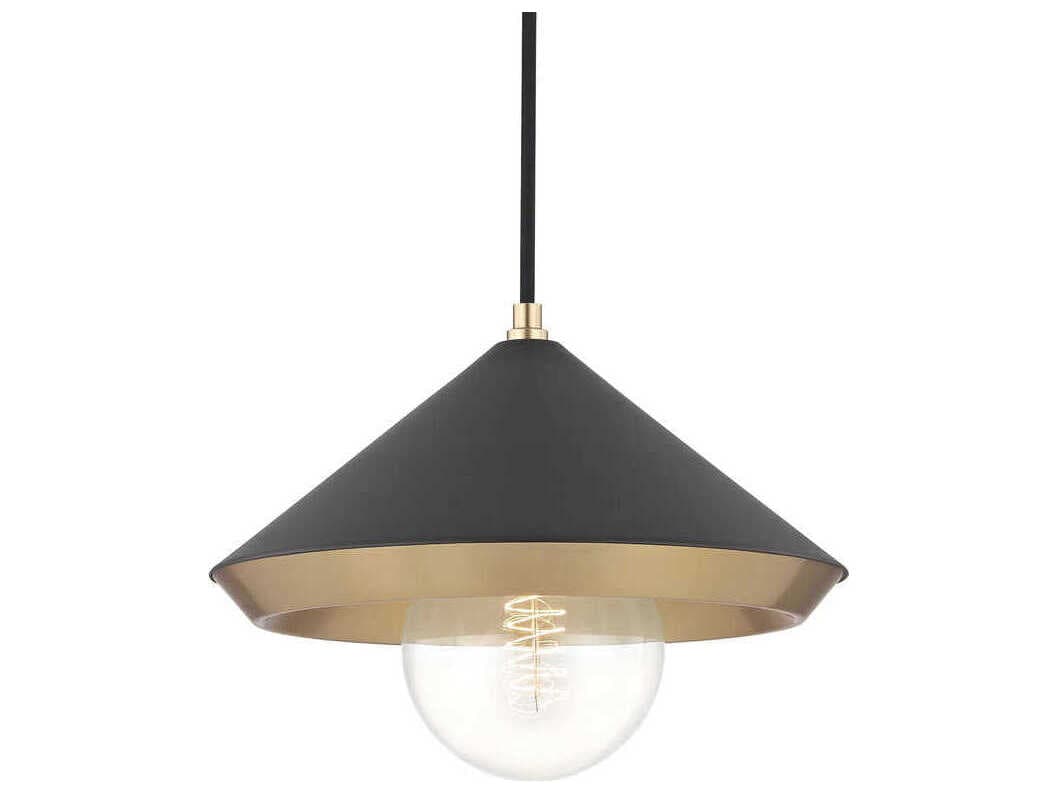 Mitzi Marnie 1-Light Aged Brass Black Pendant