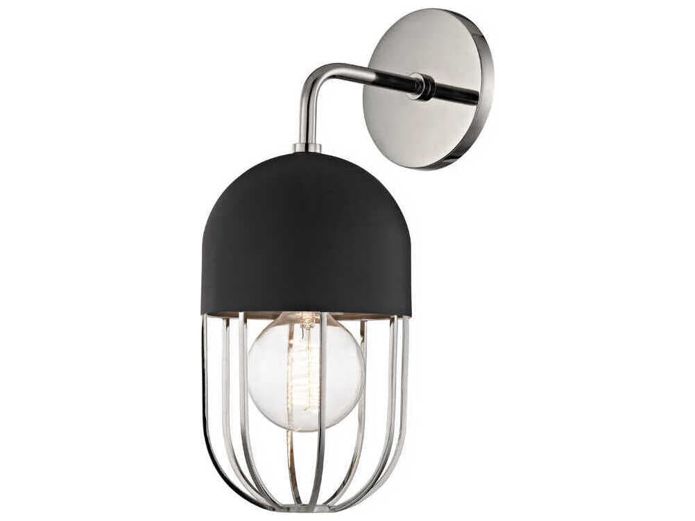 Mitzi Haley 1-Light Polished Nickel Black Wall Sconce