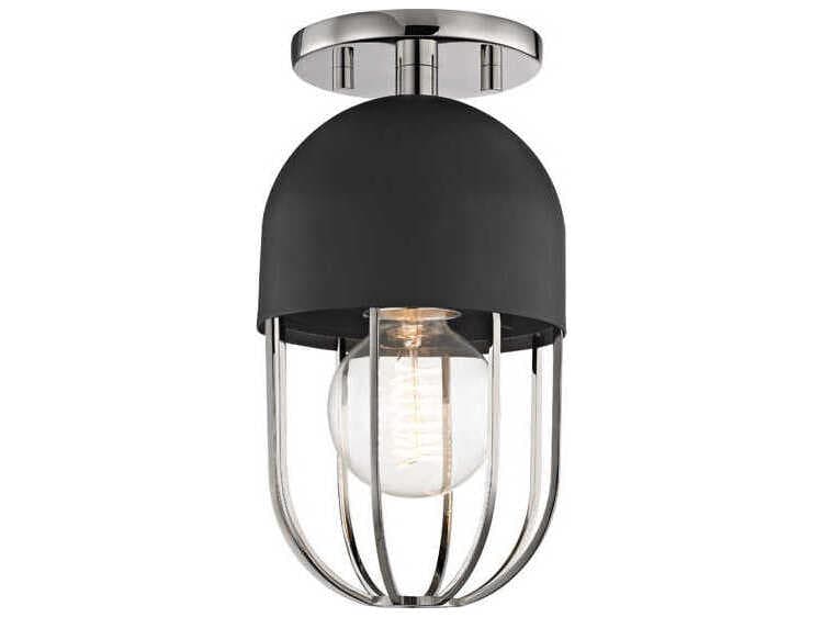 Mitzi Haley 1-Light Polished Nickel Black Semi Flush Mount