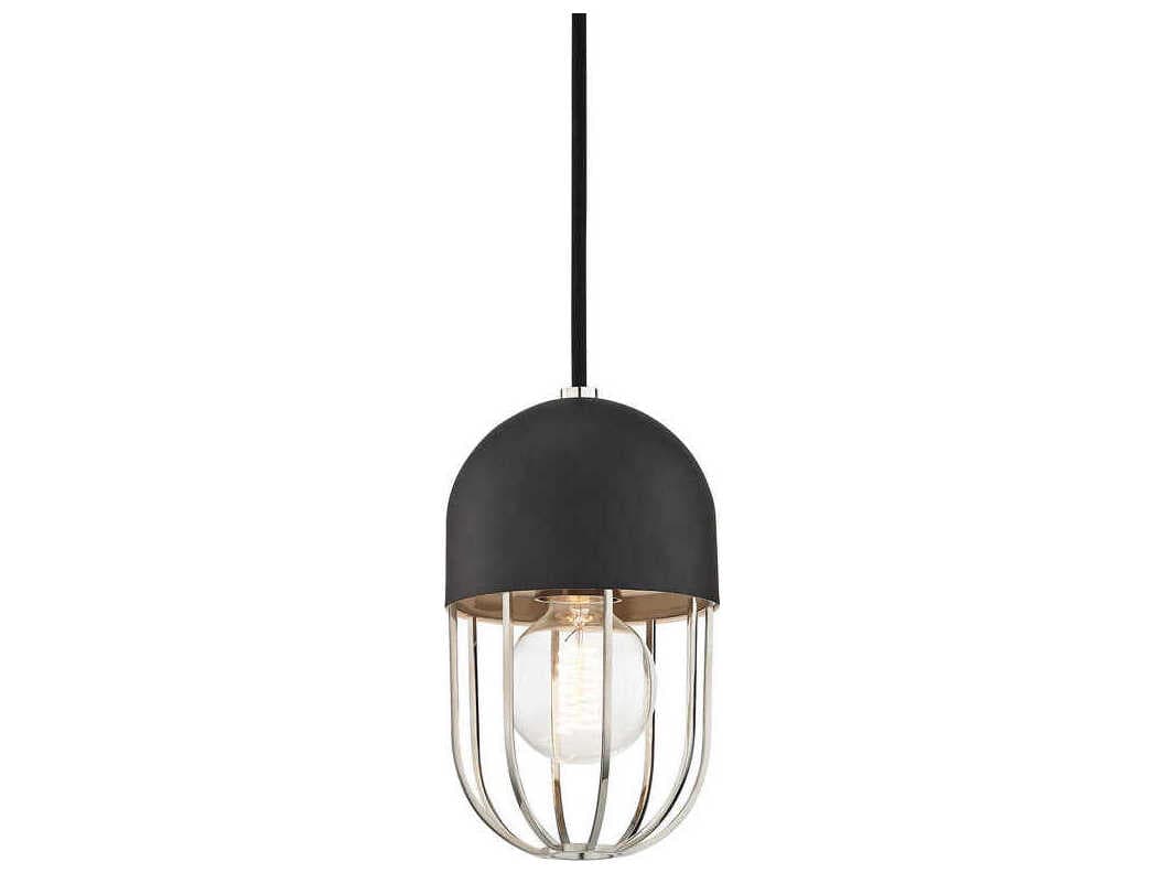 Mitzi Haley 1-Light Polished Nickel Black Mini Pendant