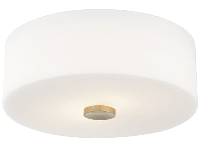 Mitzi Sophie 2-Light Aged Brass Glass Drum Flush Mount