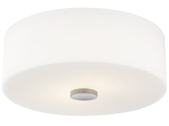 Mitzi Sophie 2-Light Polished Nickel Glass Drum Flush Mount