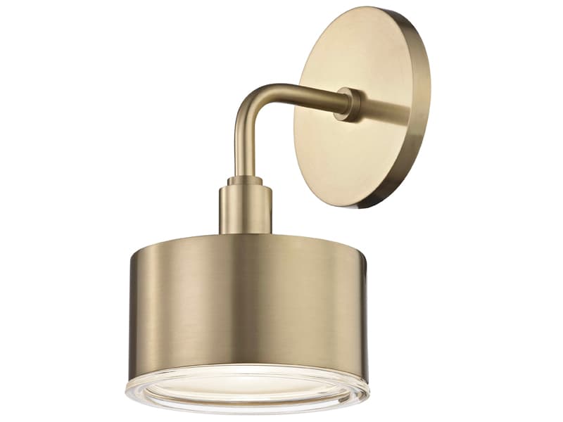 Mitzi Nora 1-Light Aged Brass Glass LED Wall Sconce