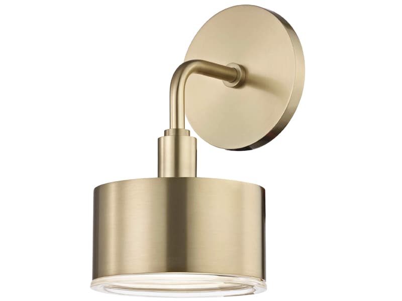 Mitzi Nora 1-Light Aged Brass Glass LED Wall Sconce