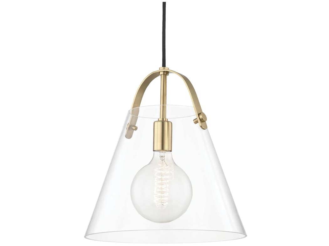 Mitzi Karin 1-Light Aged Brass Clear Glass Pendant