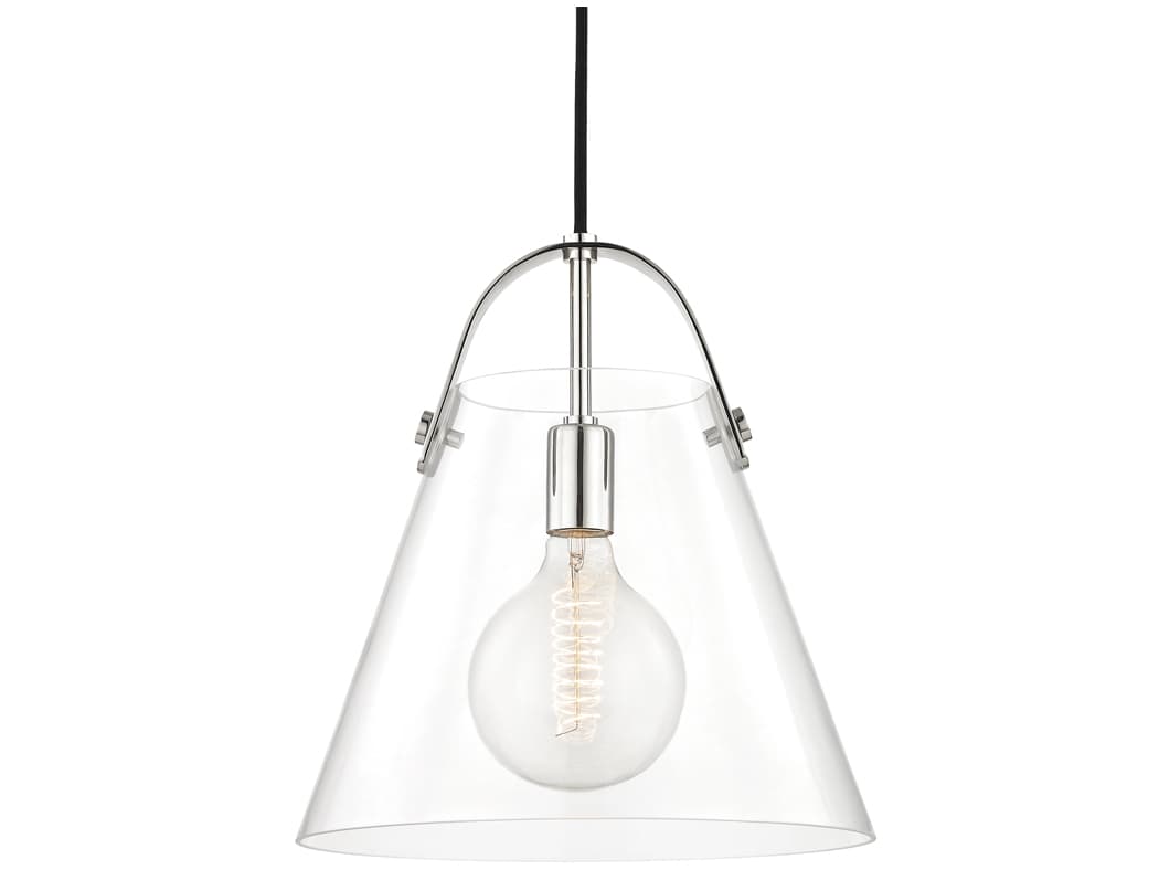 Mitzi Karin 1-Light Polished Nickel Clear Glass Pendant