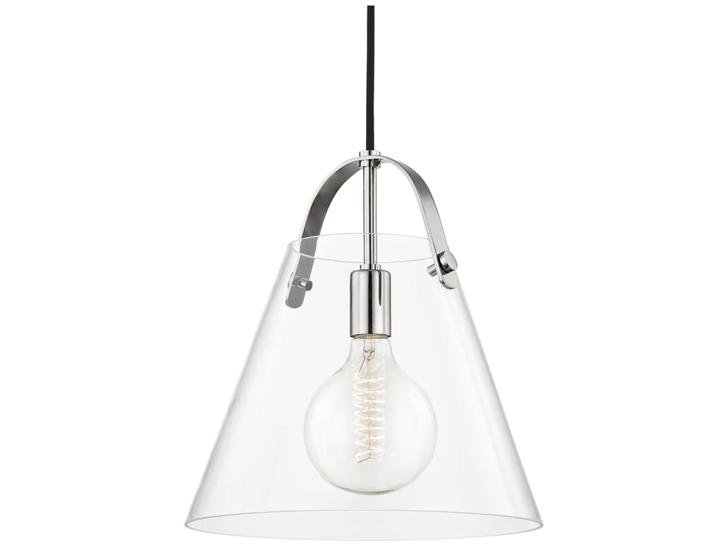 Mitzi Karin 1-Light Polished Nickel Clear Glass Pendant