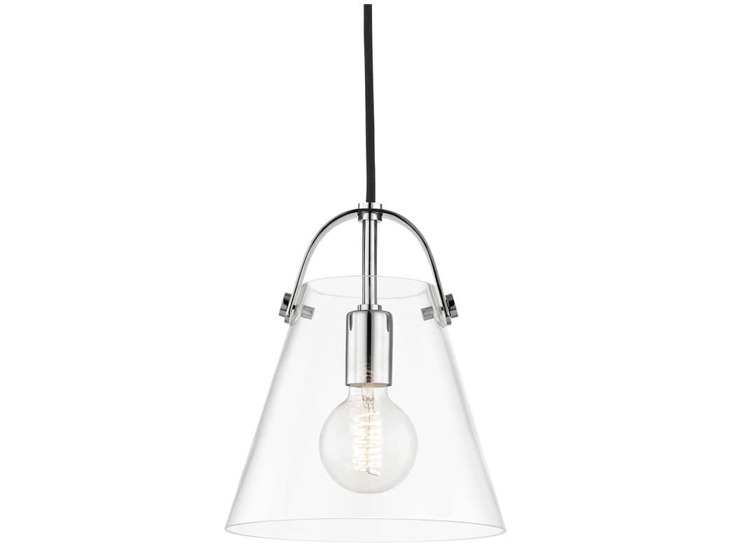 Mitzi Karin 1-Light Polished Nickel Clear Glass Mini Pendant
