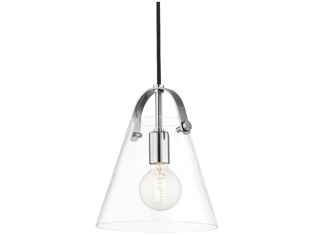 Mitzi Karin 1-Light Polished Nickel Clear Glass Mini Pendant