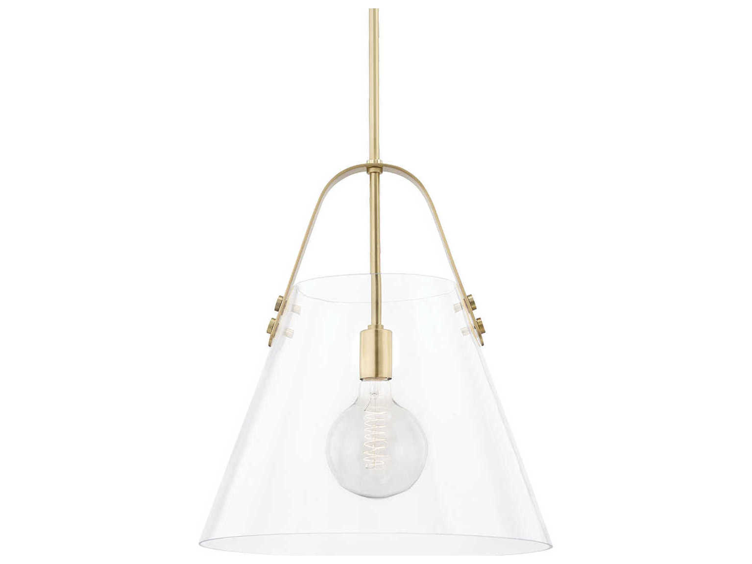 Mitzi Karin 1-Light Aged Brass Clear Glass Pendant