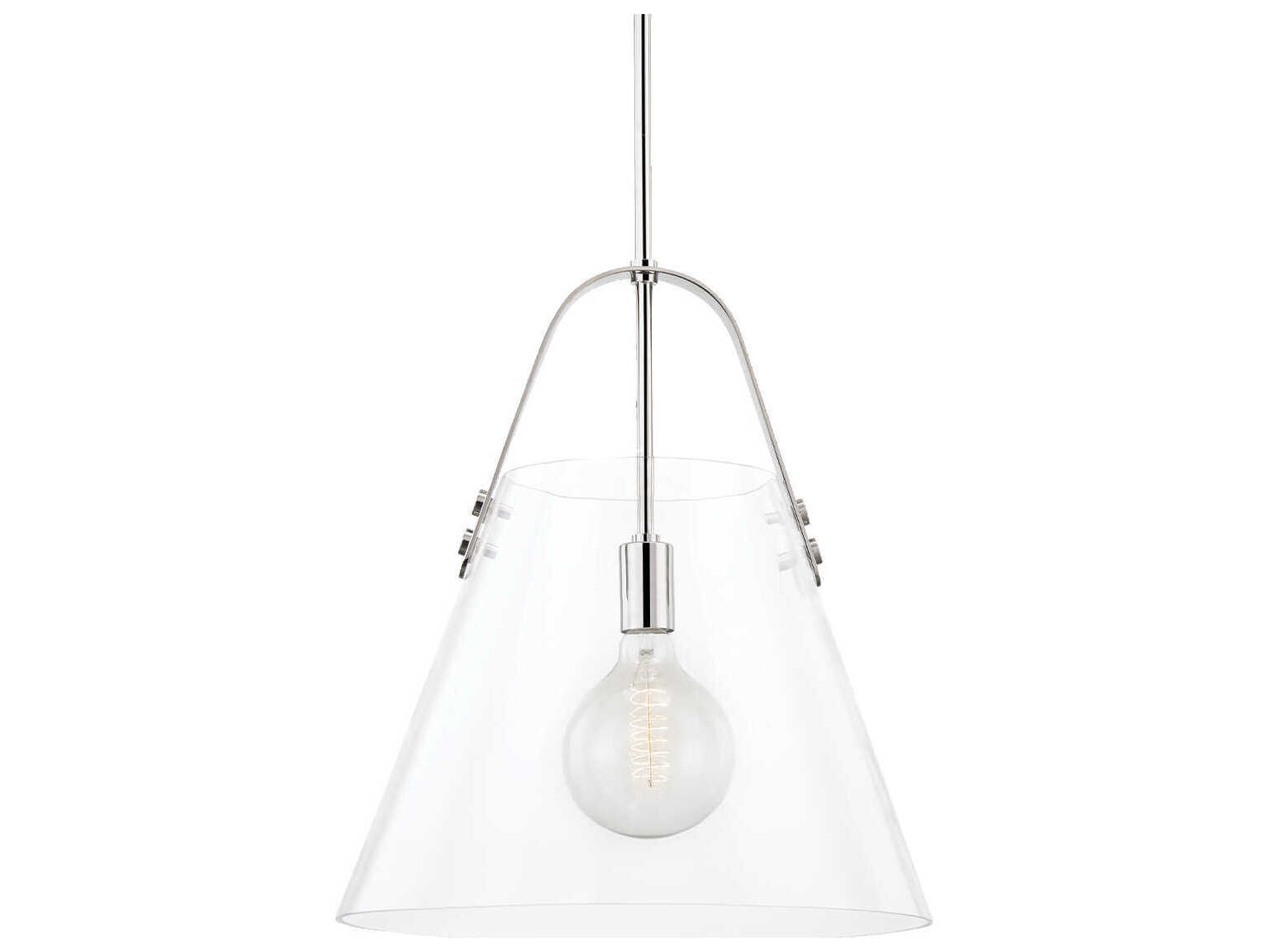 Mitzi Karin 1-Light Polished Nickel Clear Glass Pendant