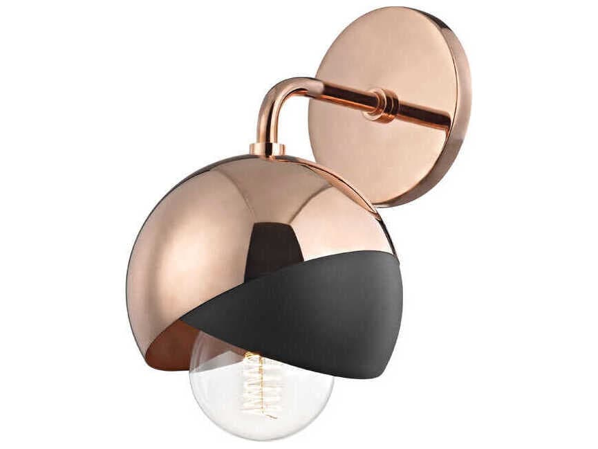 Mitzi Emma 1-Light Polished Copper Black Wall Sconce