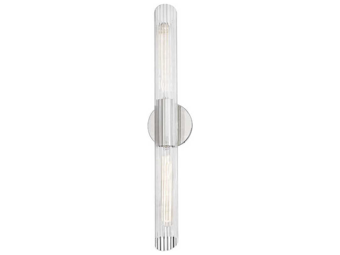 Mitzi Cecily 2-Light Polished Nickel Glass Vanity Light