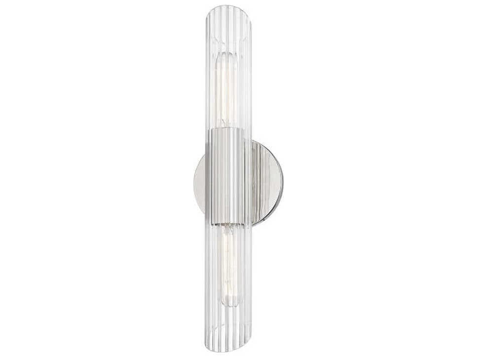 Mitzi Cecily 2-Light Polished Nickel Glass Vanity Light