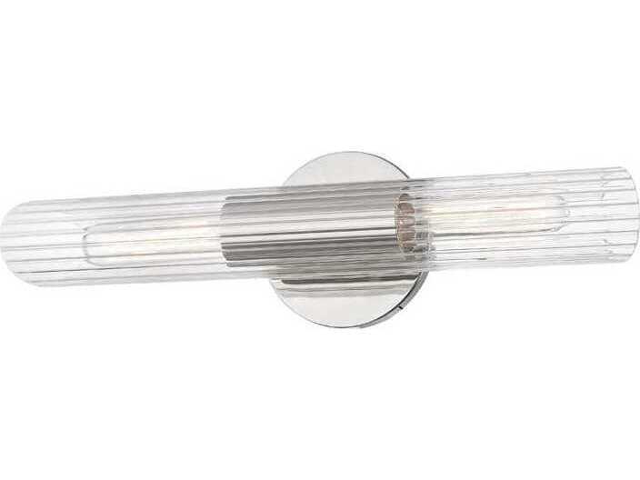 Mitzi Cecily 2-Light Polished Nickel Glass Vanity Light