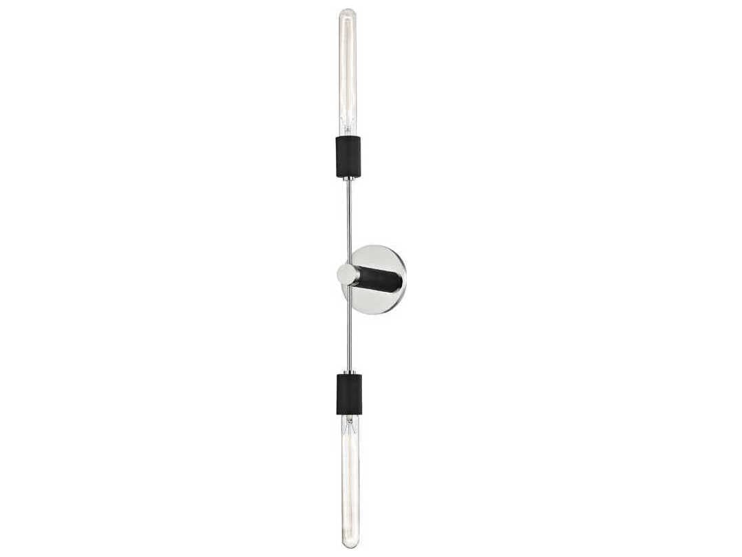 Mitzi Astrid 2-Light Polished Nickel Black Wall Sconce