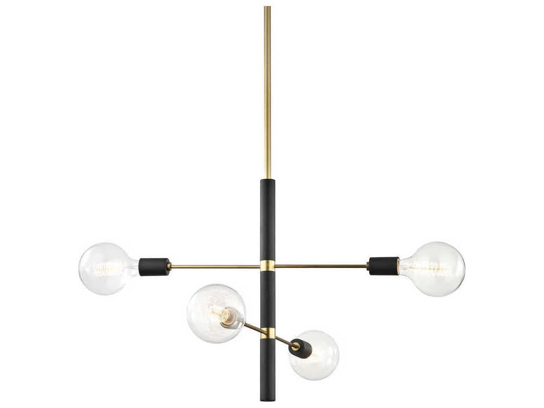 Mitzi Astrid 4-Light Aged Brass Black Pendant