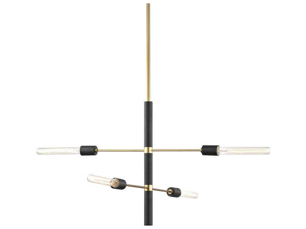 Mitzi Astrid 4-Light Aged Brass Black Pendant