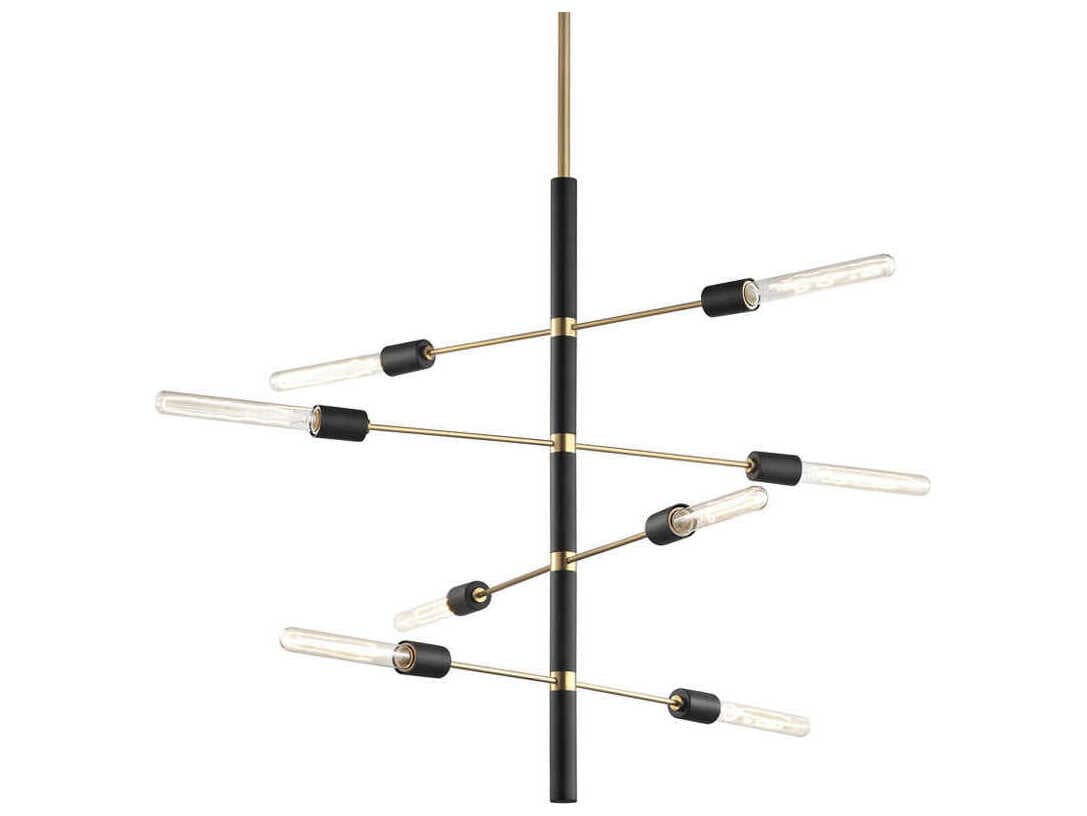 Mitzi Astrid 8-Light Aged Brass Black Pendant