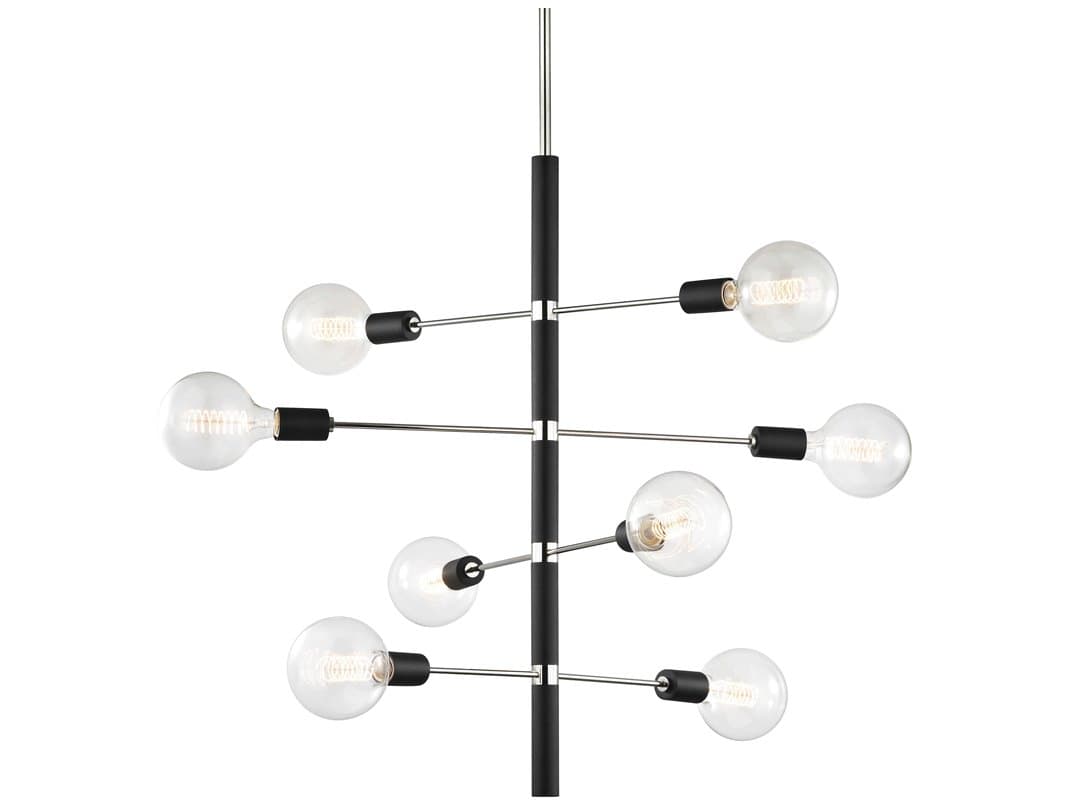 Mitzi Astrid 8-Light Polished Nickel Black Linear Pendant