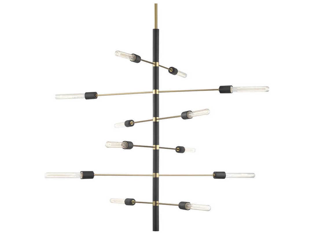 Mitzi Astrid 12-Light Aged Brass Black Pendant