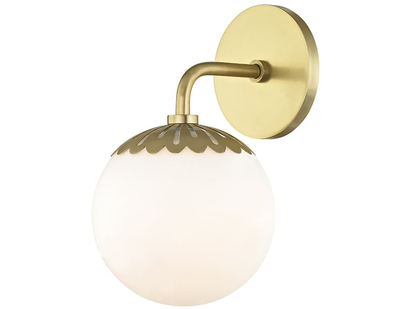 Mitzi Paige 1-Light Aged Brass Glass Wall Sconce