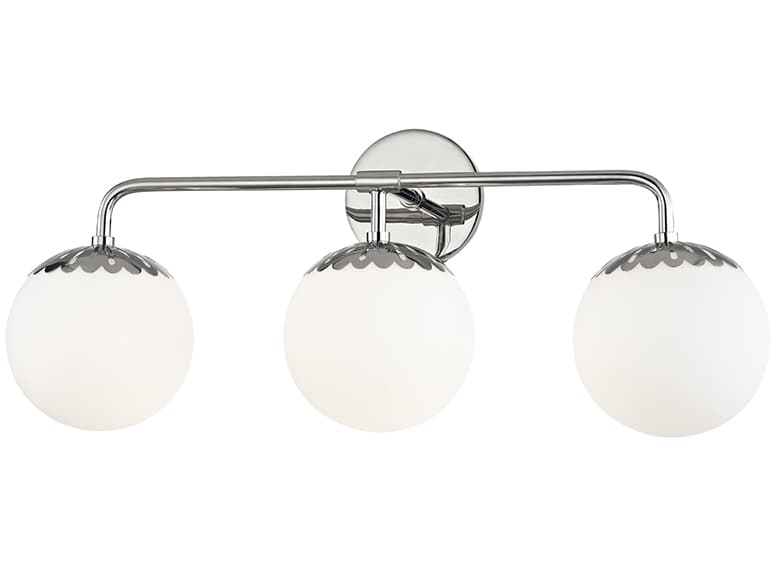 Mitzi Paige 3-Light Polished Nickel White Glass Vanity Light