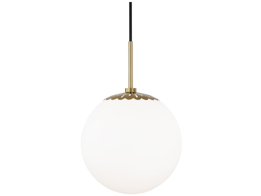 Mitzi Paige 1-Light Aged Brass Glass Globe Mini Pendant