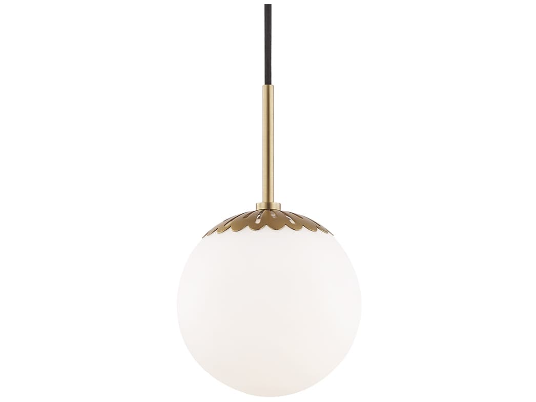 Mitzi Paige 1-Light Aged Brass Glass Globe Mini Pendant