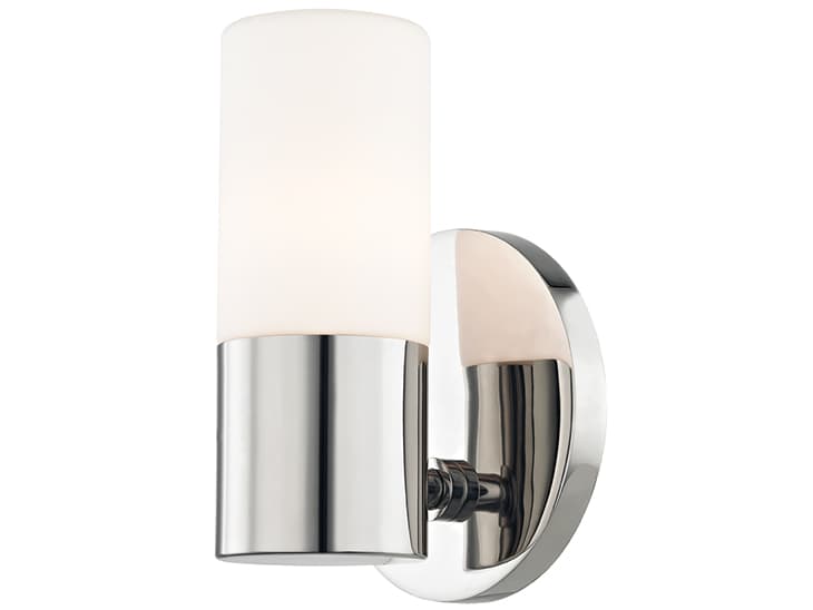 Mitzi Lola 1-Light Polished Nickel White Glass LED Wall Sconce