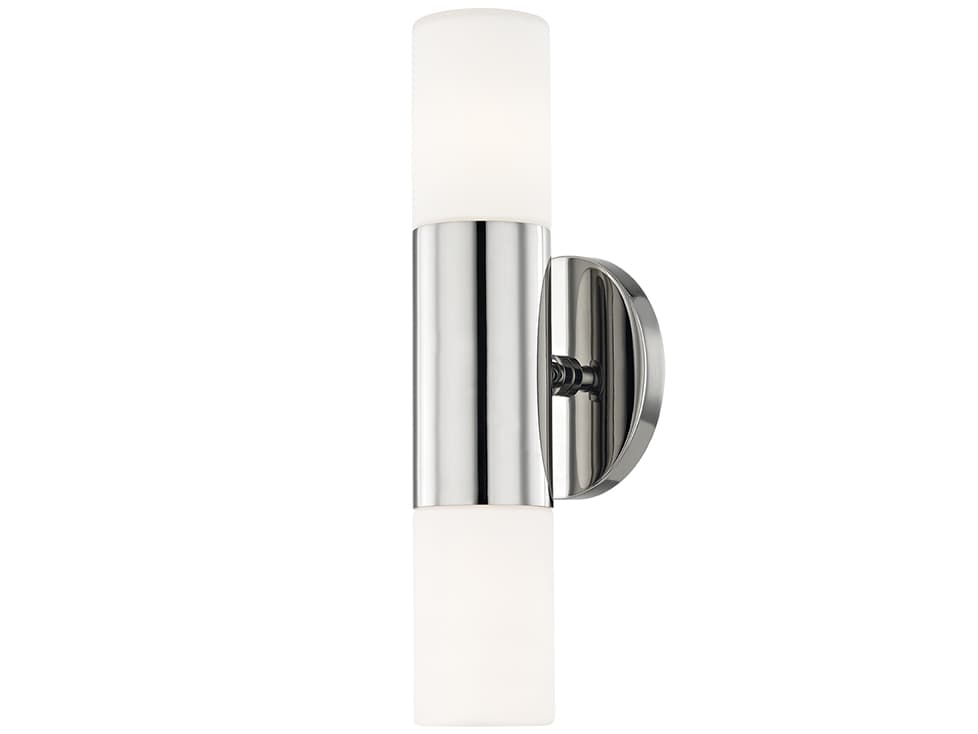 Mitzi Lola 2-Light Polished Nickel White Glass LED Wall Sconce