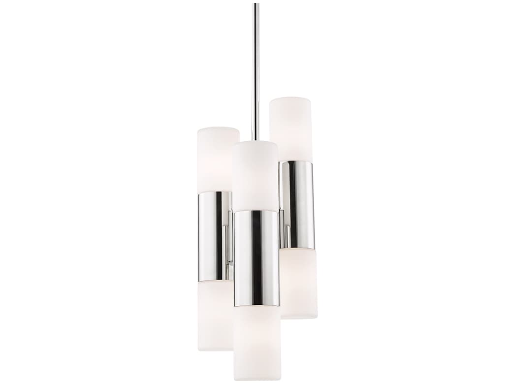 Mitzi Lola 6-Light Polished Nickel White Glass LED Cylinder Mini Pendant